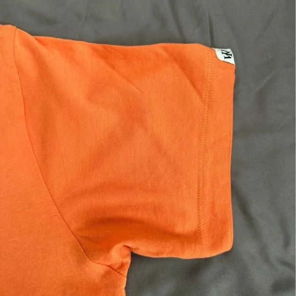 WRLDINVSN Men's Orange/Blue Graphic Logo T shirt size medium - Picture 4 of 6